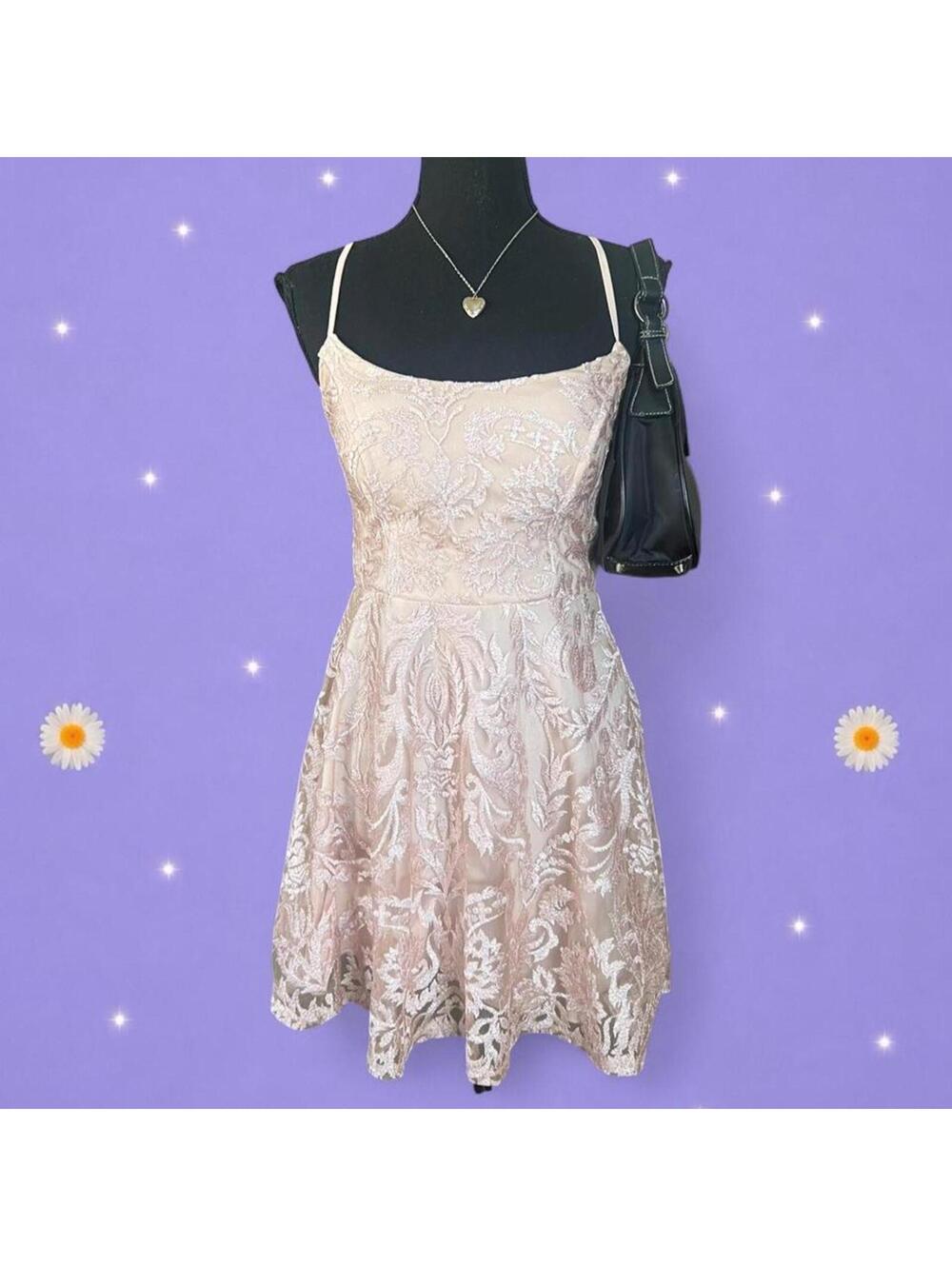 Fairycore Coquette Princesscore Lace Up Mini Dress Size 5 🩷
